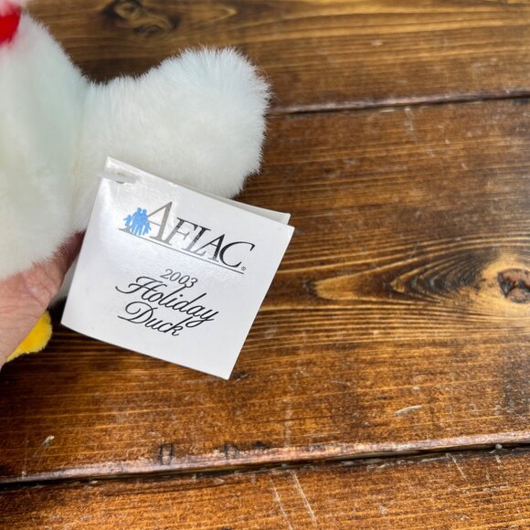Aflac 2003 Holiday Duck Plush With Antlers & Red Scarf Stuffed Animal - Picture 3 of 8